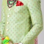 Maharaja Style Lime Green Brocade Silk Sherwani | Regal Ethnic Wear | Jaipurio